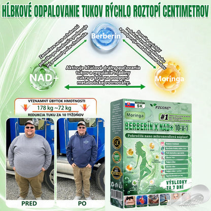 🇸🇰 Oficiálny obchod | 💯𝐏𝐙𝐆𝐎𝐍𝐄® Moringa·Berberín×NAD+ 10‑v‑1 Náplasť (Okamžitý účinok, viditeľné výsledky už po 7 dňoch) ✅ Používa sa na zníženie hmotnosti, zlepšenie ochabnutej pokožky, podporu pri cukrovke, spánkovom apnoe a problémoch so kĺbmi.