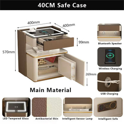 Smart Bedside Table Wireless Charging Fingerprint Lock