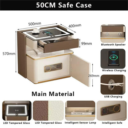 Smart Bedside Table Wireless Charging Fingerprint Lock