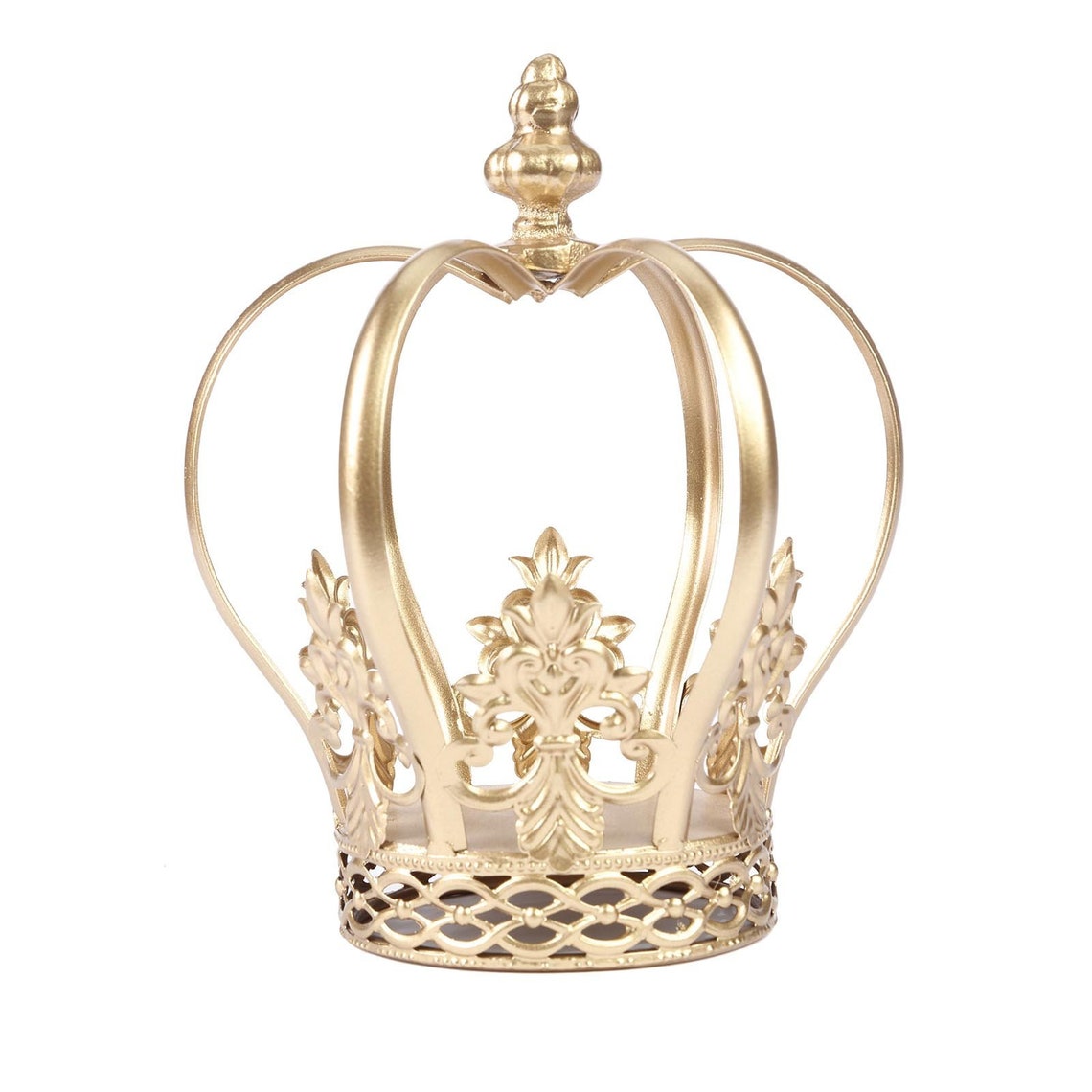 8" Gold Cake Toppers, Royal Crown Cake Toppers, Fillable Cake Crown, Metal Cake Toppers for Anniversary, Wedding, Birthday, Cake Decor