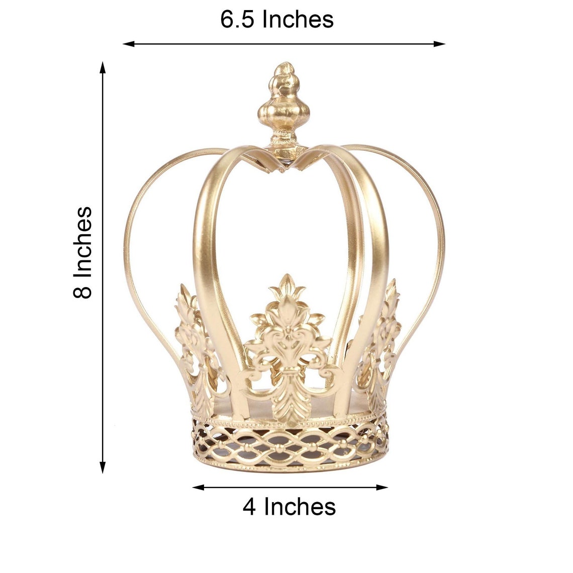 8" Gold Cake Toppers, Royal Crown Cake Toppers, Fillable Cake Crown, Metal Cake Toppers for Anniversary, Wedding, Birthday, Cake Decor