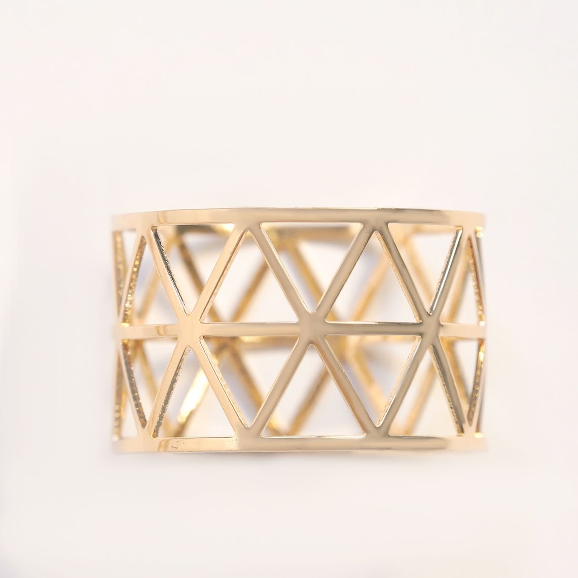 Efavormart | 5 Pack | Geometric Napkin Rings, Napkin Holders For Table Setting, Wedding Napkin Rings, Dining Decor - Metallic Gold
