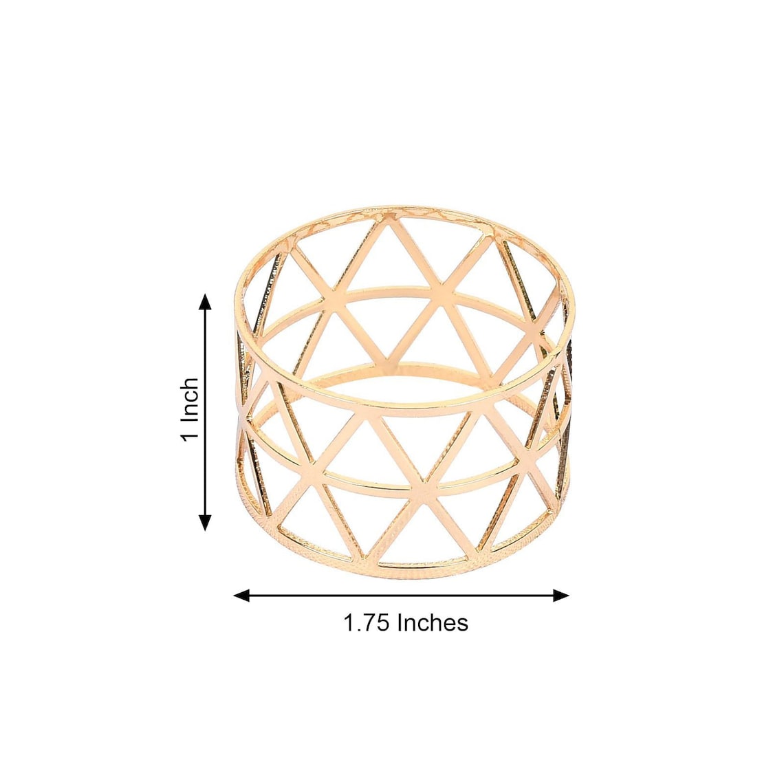 Efavormart | 5 Pack | Geometric Napkin Rings, Napkin Holders For Table Setting, Wedding Napkin Rings, Dining Decor - Metallic Gold