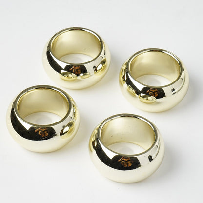4 Pack Gold Acrylic Napkin Rings, Napkin Holder, Dinner Napkin Rings, Table Decor