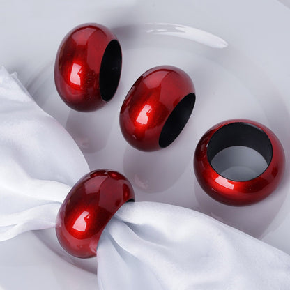 4 Pack Red Acrylic Napkin Rings, Napkin Holder, Napkin Ring Holders, Table Decor